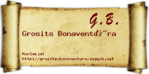 Grosits Bonaventúra névjegykártya